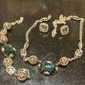 Elegant Silver and Blue Brighton Jewelry Set